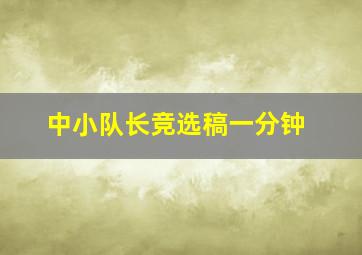 中小队长竞选稿一分钟