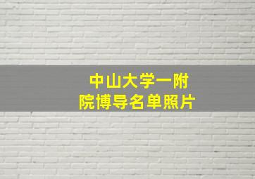 中山大学一附院博导名单照片