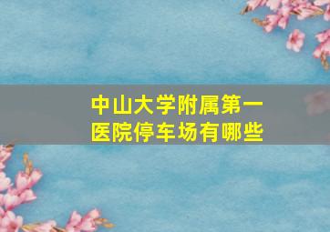 中山大学附属第一医院停车场有哪些