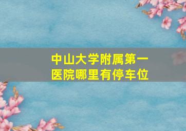 中山大学附属第一医院哪里有停车位