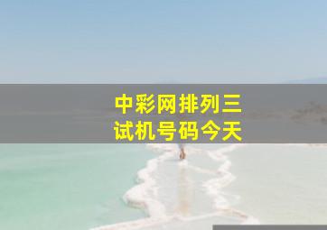 中彩网排列三试机号码今天