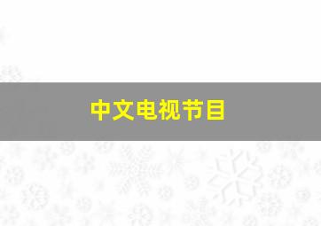 中文电视节目