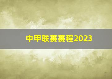 中甲联赛赛程2023