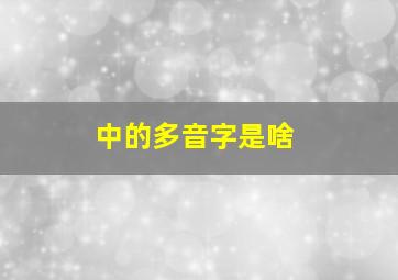 中的多音字是啥