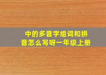 中的多音字组词和拼音怎么写呀一年级上册