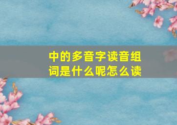 中的多音字读音组词是什么呢怎么读