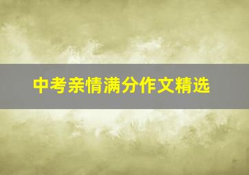 中考亲情满分作文精选