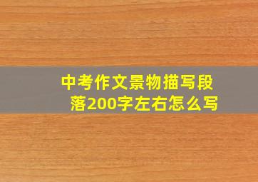 中考作文景物描写段落200字左右怎么写