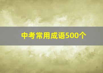 中考常用成语500个