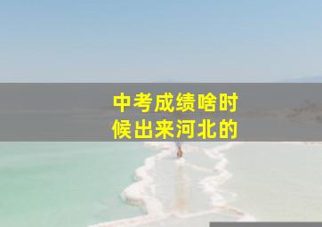 中考成绩啥时候出来河北的