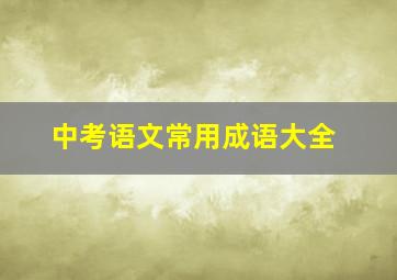 中考语文常用成语大全