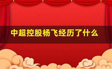 中超控股杨飞经历了什么