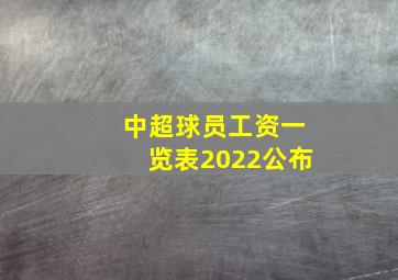 中超球员工资一览表2022公布