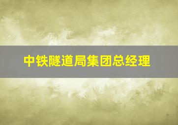 中铁隧道局集团总经理