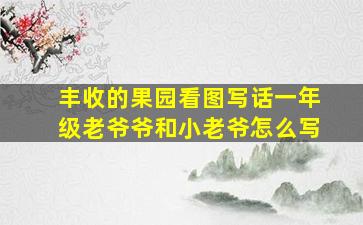 丰收的果园看图写话一年级老爷爷和小老爷怎么写