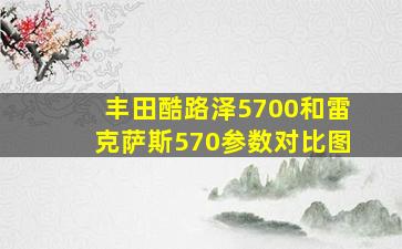 丰田酷路泽5700和雷克萨斯570参数对比图