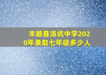 丰顺县汤坑中学2020年录取七年级多少人