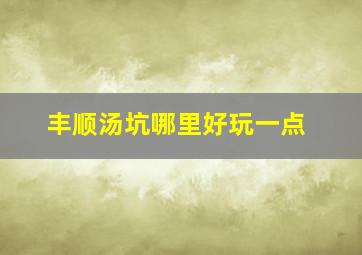 丰顺汤坑哪里好玩一点