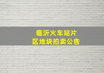 临沂火车站片区地块拍卖公告