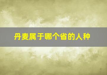 丹麦属于哪个省的人种