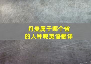 丹麦属于哪个省的人种呢英语翻译