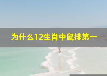 为什么12生肖中鼠排第一