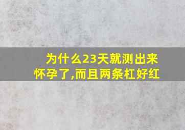 为什么23天就测出来怀孕了,而且两条杠好红