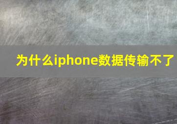 为什么iphone数据传输不了