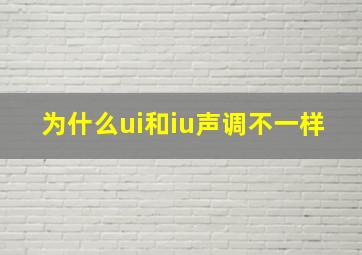 为什么ui和iu声调不一样