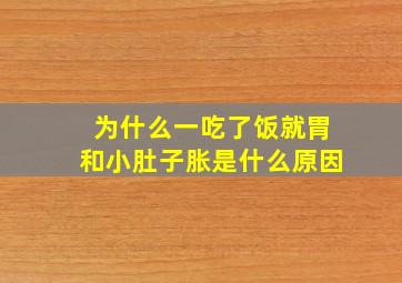 为什么一吃了饭就胃和小肚子胀是什么原因