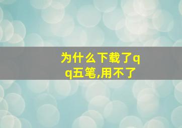 为什么下载了qq五笔,用不了