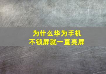 为什么华为手机不锁屏就一直亮屏