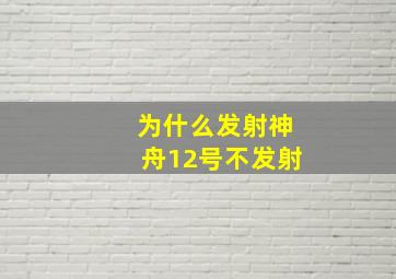 为什么发射神舟12号不发射