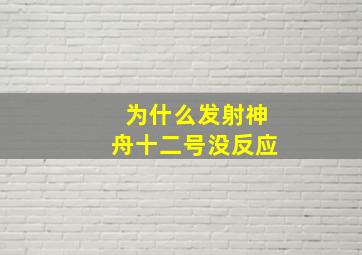 为什么发射神舟十二号没反应