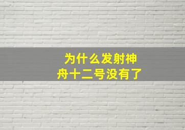 为什么发射神舟十二号没有了