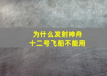 为什么发射神舟十二号飞船不能用