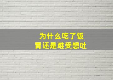 为什么吃了饭胃还是难受想吐