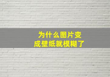 为什么图片变成壁纸就模糊了