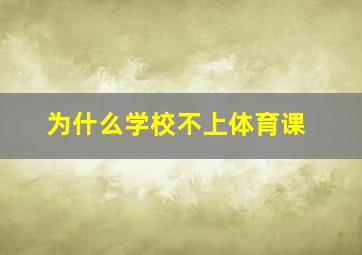 为什么学校不上体育课