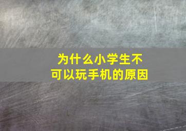 为什么小学生不可以玩手机的原因