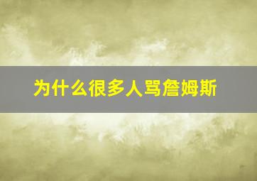 为什么很多人骂詹姆斯