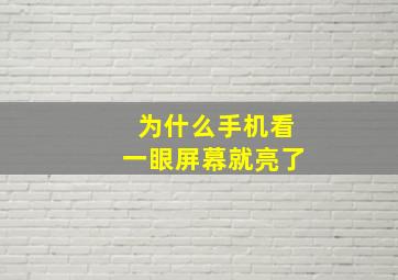 为什么手机看一眼屏幕就亮了