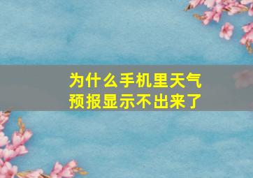 为什么手机里天气预报显示不出来了