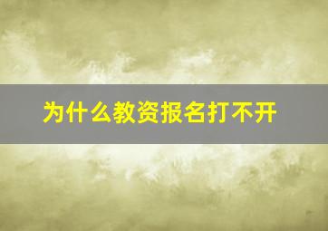 为什么教资报名打不开