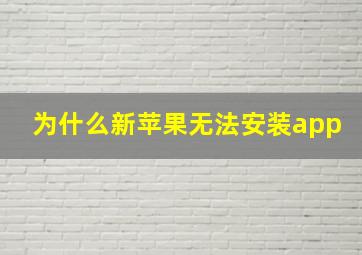 为什么新苹果无法安装app