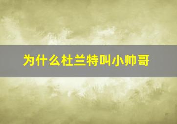 为什么杜兰特叫小帅哥