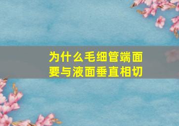 为什么毛细管端面要与液面垂直相切