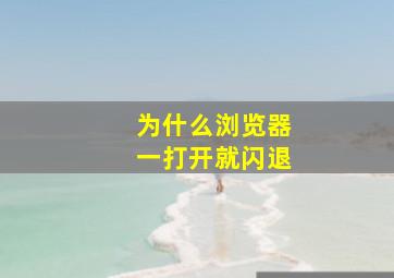 为什么浏览器一打开就闪退