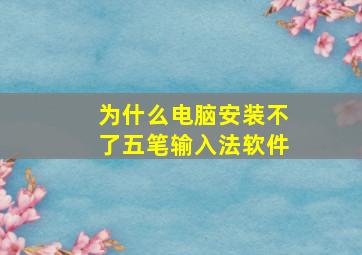 为什么电脑安装不了五笔输入法软件