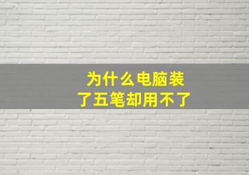 为什么电脑装了五笔却用不了